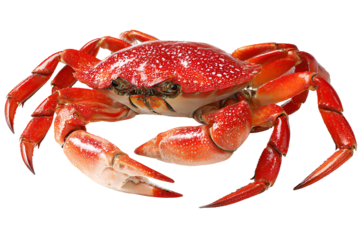 Bright red crab with long legs