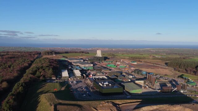 Woodsmith Mine Anglo American, Sirius, polyhalite mineral - 4k prores 422 - drone parallax around mine, All-intra to Prores VHQ. December 2025