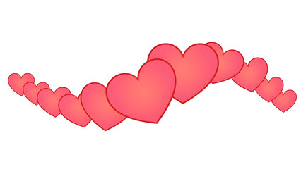Series of hearts icon isolated on white background