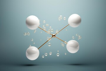 Abstract molecular structure on a blue background representing science, connection, and data