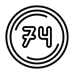 Seventy four Vector Icon