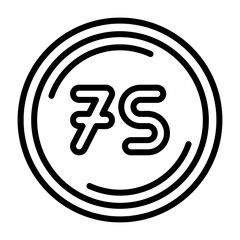 Seventy five Vector Icon