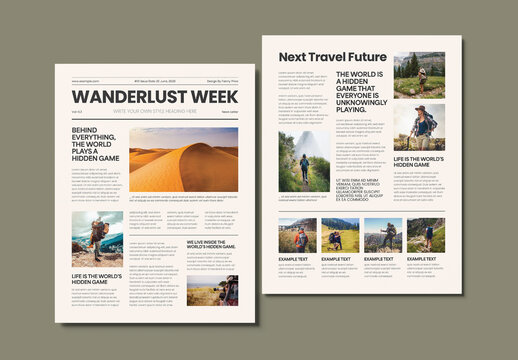 Adventure Travel Newsletter Template Layout