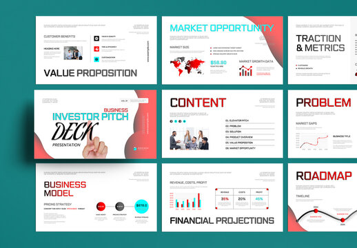 Business Investor Pitch Deck Presentation Template for Startups