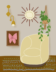 vector illustration of a set of icons houses decor 