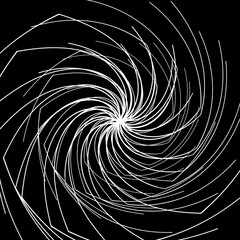 Tourbillon de traits blanc sur fond noir.