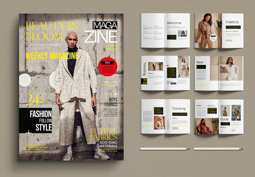 Creative Magazine Layout Design with Editorial Pages