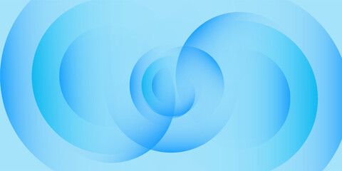 Abstract Color background, transparent gradient blue circles stacked on a blue background decorations concept art