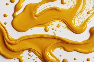 Mustard yellow sauce stain isolated