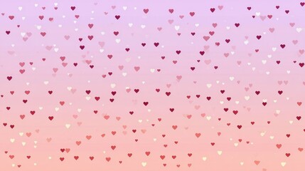 Soft pink gradient background sprinkled with tiny hearts, romantic and whimsical.