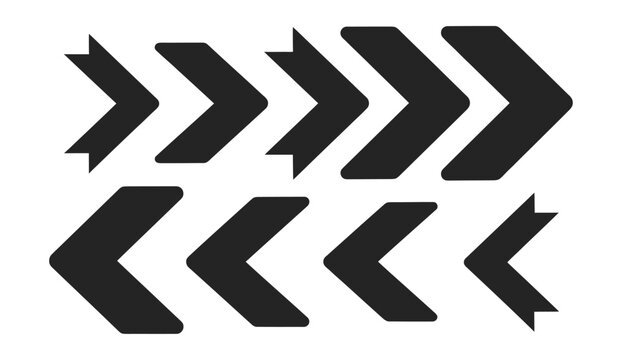 Dynamic Moving Arrow Symbol with right pointing chevron arrow styles, fast speed direction signs, modern directional arrows symbol for interface, signage, and visual communication.