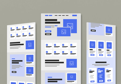 Modern Web Landing Page Wireframe UI Kit
