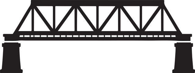 Steel Girder Bridge Silhouette Icon