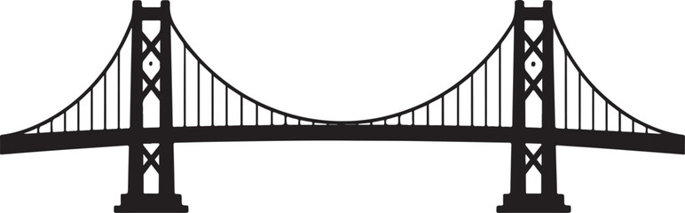 Obraz premium Suspension Bridge Silhouette Icon Generic Design