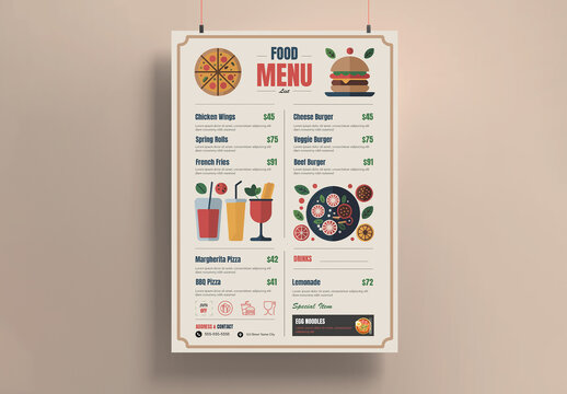 Restaurent Food Menu Template
