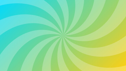 Vibrant Spiral Sunburst Background with Teal and Yellow Gradient Swirl