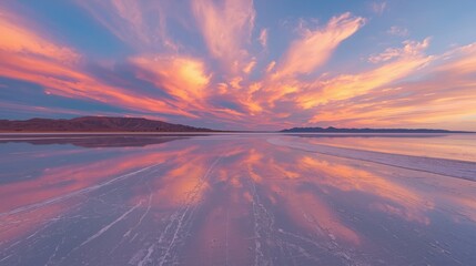 Sunset over serene lake