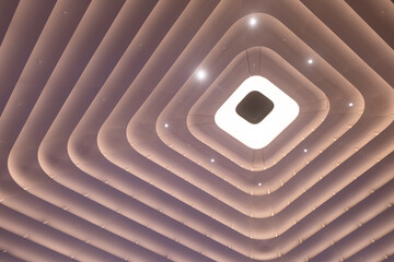 Layers of ceiling with artificial light. Abstact background