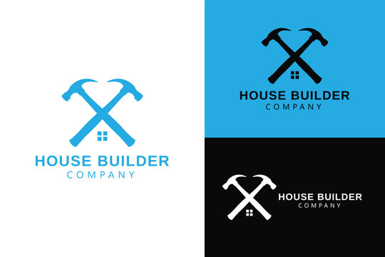crossed hammer house builder construction renovation building business