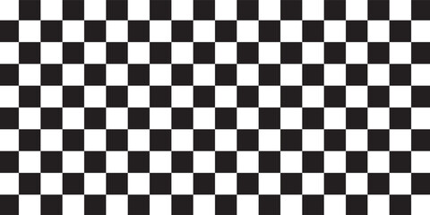 Fototapeta premium Black and white chess pattern. Checkerboard seamless vector illustration. Abstract checkered checkerboard for game. Grid geometric square shape. Race flag.