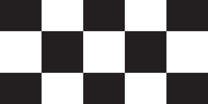 Black and white chess pattern. Checkerboard seamless vector illustration. Abstract checkered checkerboard for game. Grid geometric square shape. Race flag.