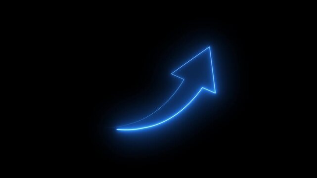 Neon direction concept, neon arrow icon, Arrow-shaped neon sign. Neon arrow symbol icon.
Glowing neon light animated traffic directional arrows sign. 