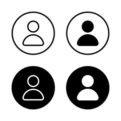 User profile icon set. Account avatar symbol for social media identity