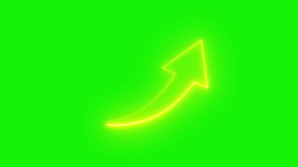 Glowing neon light arrows sign up to down animation concept, Growing graph symbol animation. Neon arrow sign and symbol. 
Glowing neon purple arrow left direction icon