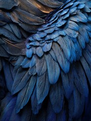 Obraz premium Feathers of Blue and Black Bird