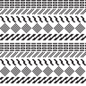 Monochrome Textured fair isle seamless pattern design