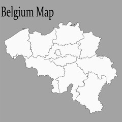 Obraz premium Abstract Belgium Silhouette Detailed Map