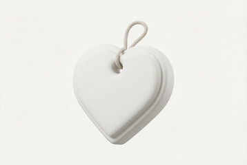 Fototapeta premium White Heart with Hanging Rope