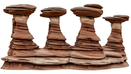 Rock formations isolated on transparent background