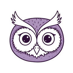 Obraz premium owl face illustration in purple color