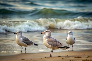 Obraz premium seagulls on the beach