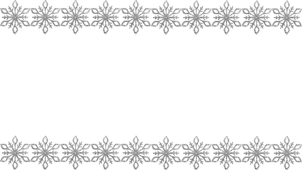 Elegant white and silver snowflake border design, a festive graphic element 