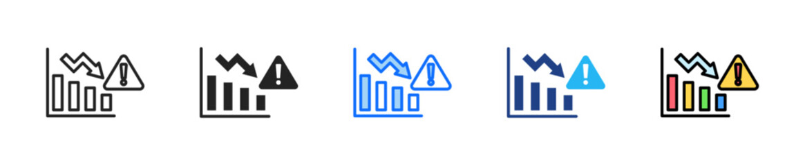 Financial Crisis Icon Set Multiple Style Collection