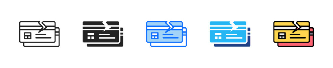 Fototapeta premium Credit Collapse Icon Set Multiple Style Collection