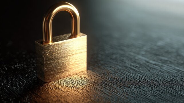 digital security illustration showing a padlock symbol focused on safeguarding information and network integrity  - Powered by Adobe