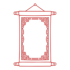 Scroll Banner Line Icon