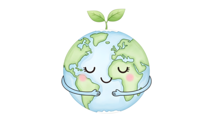 Cute Earth Hugging Itself