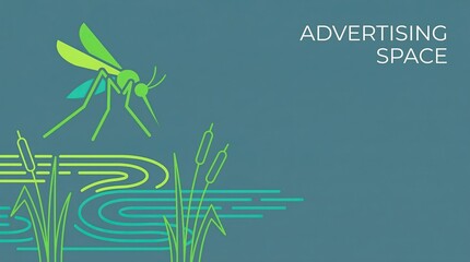 Minimalist Mosquito Illustration for Advertising Use