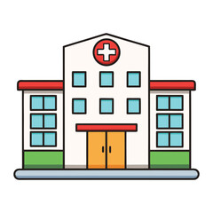 Fototapeta premium Modern Healthcare Hospital Building Vector Illustration