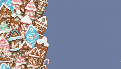 Whimsical Gingerbread Village Collection with Festive Decorations.