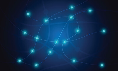 Abstract AI Network Background with Glowing Nodes and Digital Connections