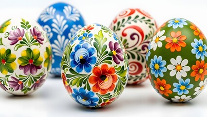 Vibrant easter eggs decorated for happy easter sunday celebration