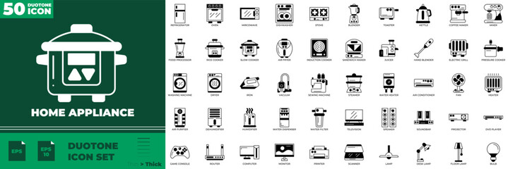 Home Appliance Duotone Editable Icons set