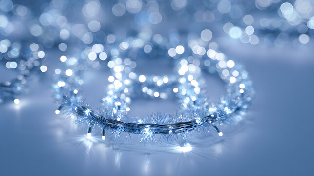 Sparkling tinsel and fairy lights - Powered by Adobe