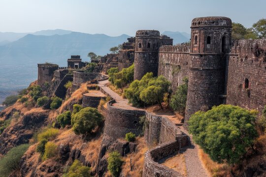 Ancient Daulatabad Fort Gateway in Maharashtra India.