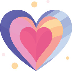 Colorful heart illustration isolated on transparent background, Vector, illustration
